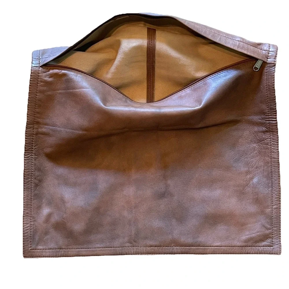 Brown Leather Look Pillow Cover 17.5x17.5 Square‎ Zippered Fits 16x16 Insert
